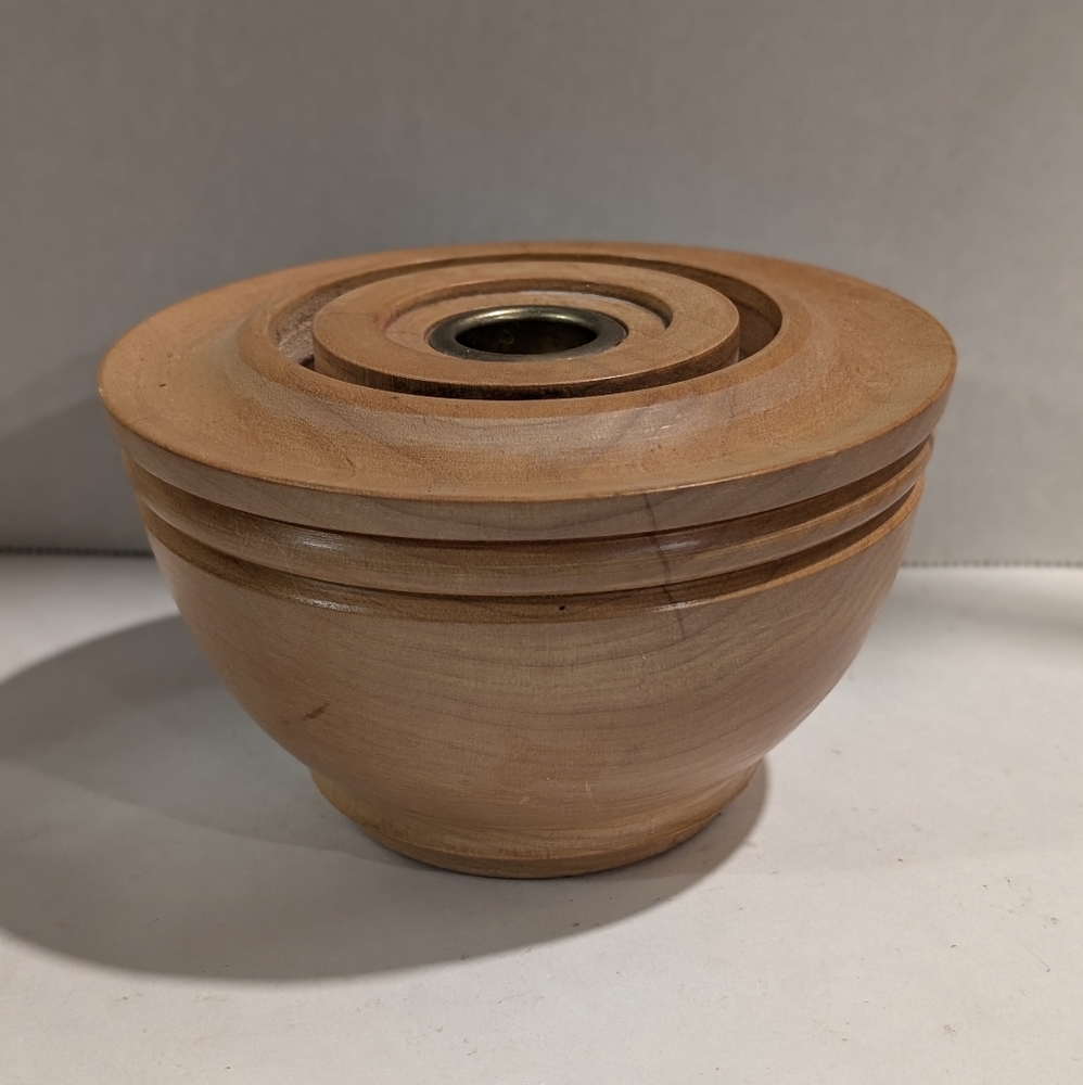 Hand Crafted wooden candle holder by  Archie De Gaust Barrie Ontario.